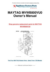 Maytag BRAVOS MVWB800VQ0 Use & Care Manual