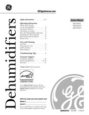 GE AHG40LH Series Owner's Manual