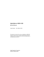Digital Equipment AlphaServer 4000 Service Manual