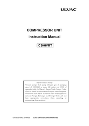 Ulvac C30HVRT Instruction Manual