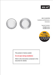 WE-EF EVC339-FS LED Installation And Maintenance Instructions Manual