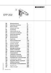 Geberit EFP 202 Operating Instructions Manual