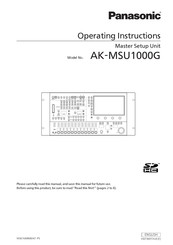 Panasonic AK-MSU1000G Operating Instructions Manual