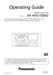 Panasonic AK-MSU1000G Operating Manual