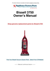 Bissell Lift-Off BAGLESS 3750 Series Owner's Manual