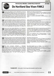 AIRFIX De Havilland Sea Vixen FAW.2 Assembly Instructions Manual