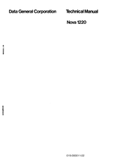 Data General NOVA 1220 Technical Manual