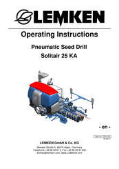 LEMKEN Solitair 25 KA Operating Instructions Manual