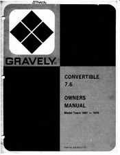 Gravely CONVERTIBLE 7.6 Custom Owner's Manual
