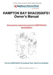 HAMPTON BAY BHAC0500FS1 Use And Care Manual
