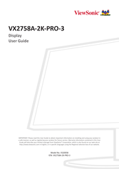 ViewSonic VX2758A-2K-PRO-3 User Manual