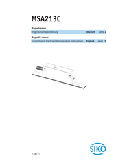 Siko MSA213C Installation Instructions Manual
