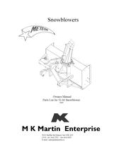 M K Martin Enterprise Meteor 51-60 Owner's Manual