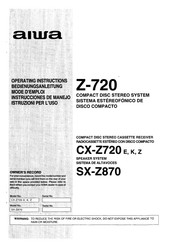 Aiwa CX-Z720/E Operating Instructions Manual