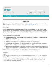 Paradox IP180 Installation Manual