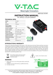 V-TAC 85437090 Instruction Manual