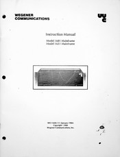Wegener 1601 Instruction Manual