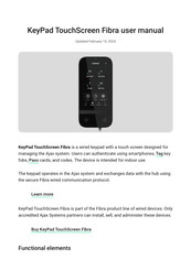 AJAX KeyPad TouchScreen Fibra User Manual