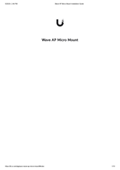 Ubiquiti Wave AP Micro Mount Installation Manual