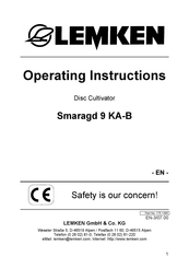 LEMKEN Smaragd 9 KA-B Operating Instructions Manual