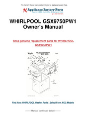 Whirlpool Gold Catalyst GSX9750PG1 Use & Care Manual