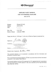 Diamond Aircraft HK 36 TS Airplane Flight Manual