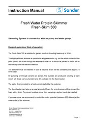Sander Fresh-Skim 300 Instruction Manual