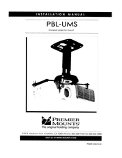 Premier Mounts PBL-UMS Installation Manual