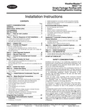 Carrier WeatherMaster 48GC 14 Series Installation Instructions Manual