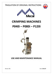 Mecal P120i Use And Maintenance Manual