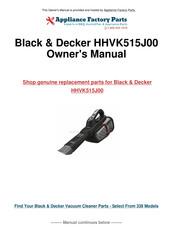 Black & Decker HHVK515J00 Instruction Manual