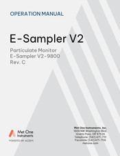 ACOEM Met One Instruments E-Sampler V2 Operation Manual