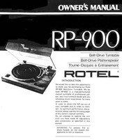 Rotel RP-900 Owner's Manual