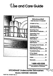 KitchenAid KUDF230B Use And Care Manual