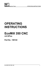 Knuth EcoMill 350 CNC Operating Instructions Manual