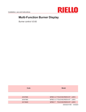 Riello MFBD 4.3 TOUCHSCREEN KIT-LMV3 Installation And Use Instruction