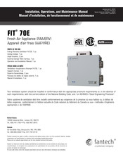 SystemAir fantech FIT 70E Installation, Operation And Maintenance Manual