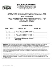 BUCKINGHAM MFG 5010 Operation And Maintenance Manual