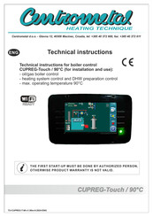 Centrometal CUPREG-Touch/100 C Technical Instructions