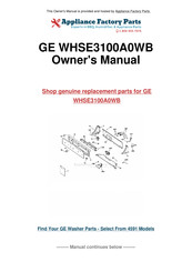 GE WHSE3100A0WB Owner's Manual