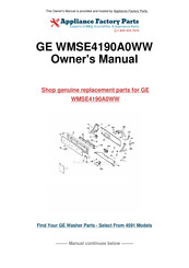 GE WMSE4190A0WW Owner's Manual