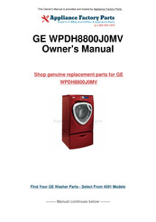 GE Profile WPDH8800J0MV Owner's Manual & Installation Instructions