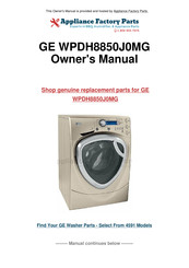 GE Profile WPDH8850J0MG Owner's Manual & Installation Instructions