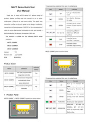 Megmeet MCCD Series Quick Start Manual