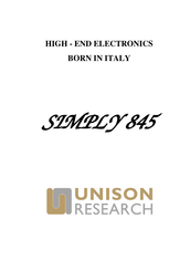 Unison Research SIMPLY 845 Manual
