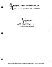 CRL Systems AM SYSTEM 4 Manual