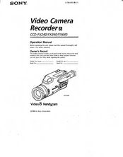 Sony Video8 Handycam CCD-FX240 Operation Manual