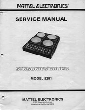 Mattel Electronics SYNSONICS 5281 Service Manual