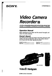 Sony Handycam CCD-FX435 Operation Manual