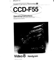Sony Video8 Handycam CCD-F402 Operating Instructions Manual